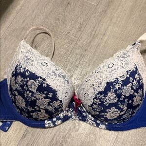 Floral Lace Blue Bra